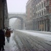 Ponte Monumentale e via 20 settembre con la neve