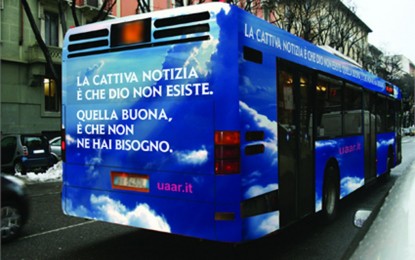 L’Unione Atei mette in strada l’ateo bus: pioggia di polemiche